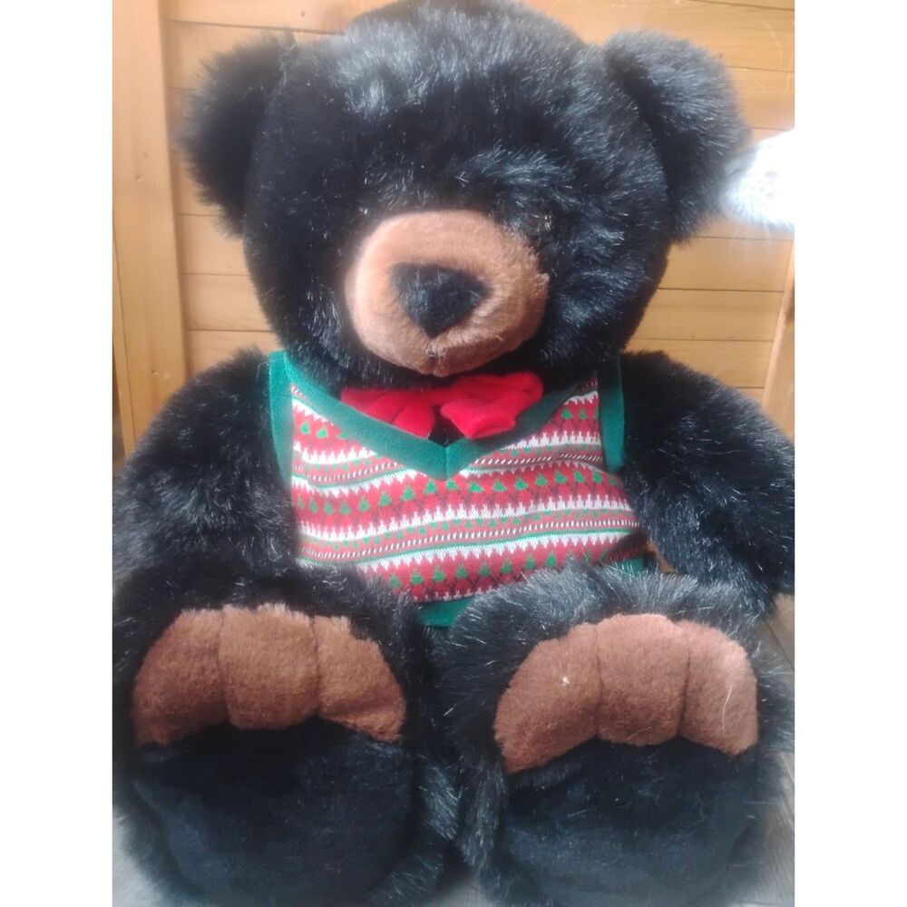 JCPenney Holiday Collection Black Teddy Bear -Vintage
